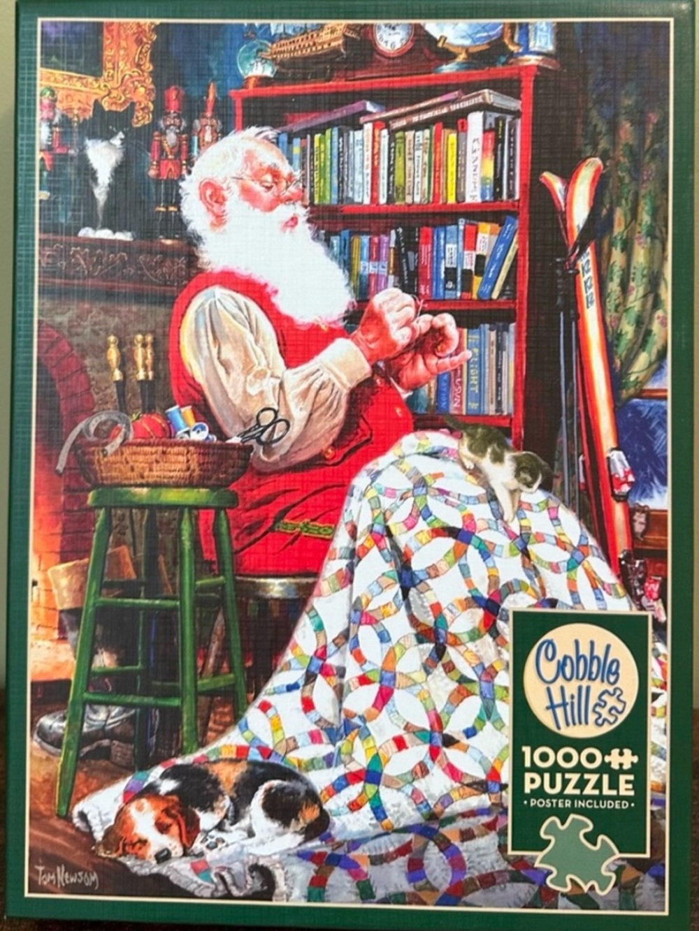 Cobble Hill Santa’s Quilt 1000 Piece Jigsaw Puzzle - Complete